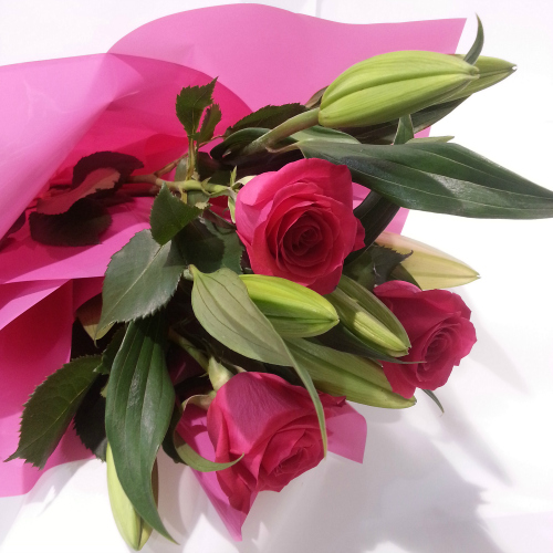 Rose and Lily Special from Hanging Basket Florist