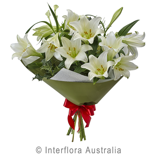 Bouquet of White Christmas Lilies