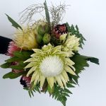 Native Wedding Bouquet with King Protea and Blushing Bride