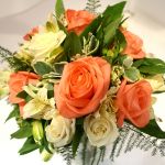 Brides Posy with Coral Roses