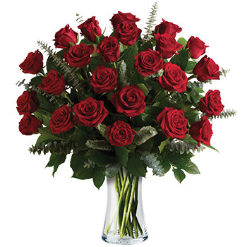 Two Dozen Roses with Vase