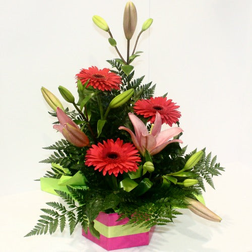 Pink fresh flower box arrangement for delivery in Kwinana