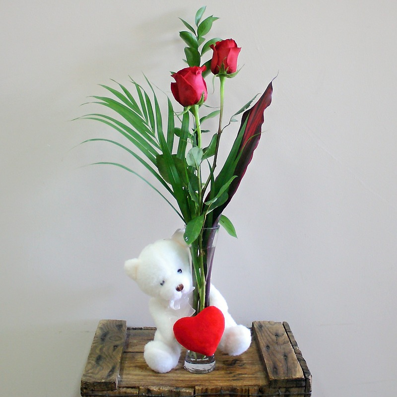 Bud Vase with Bear Hanging Basket Florist Rockingham