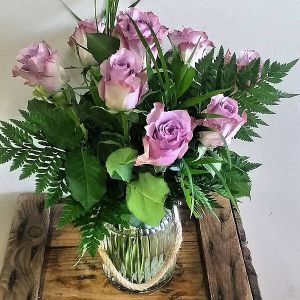 Mauve Roses in Vase