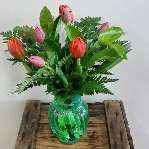Mixed Tulips in Vase