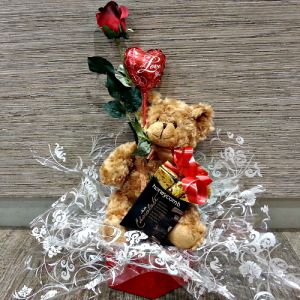 Bear, Chocolates, Rose
