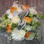 Bides Posy White Orange Grey