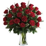 Two Dozen Roses with Vase