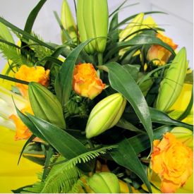 Bright Rose & Lily Bouquet