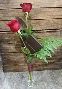 Bud Vase with Chocolates