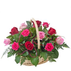 Pink Rose Basket