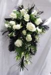 Traing Style Bouquet - Roses &amp; Feathers
