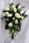 Traing Style Bouquet - Roses &amp; Feathers