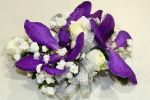 Purple and White Wrist Corsage